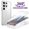 Прозрачный чехол для телефона 360° для всего корпуса для Samsung S26 Ultra S25 Plus S23 FE S22 S21 S24 FE Ударопрочная защитная крышка экрана