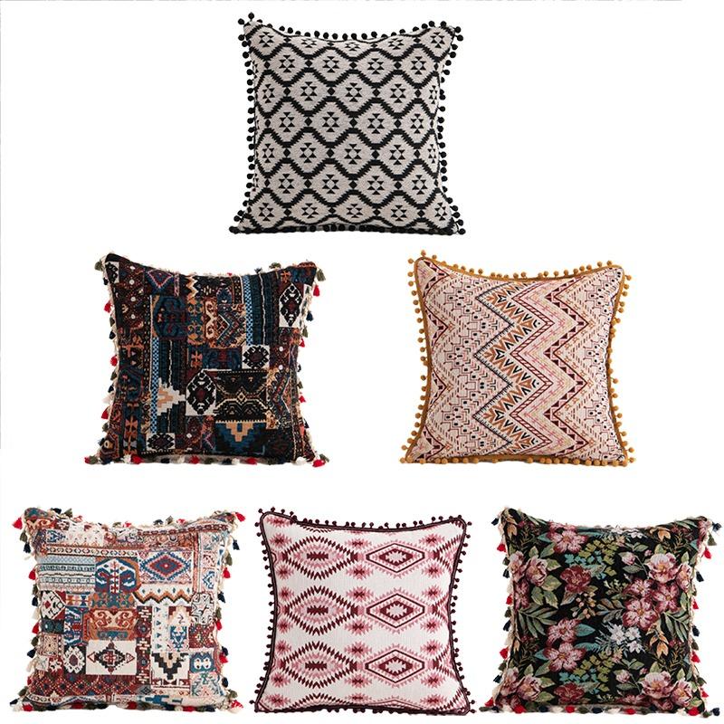 Moroccan Decorative Geometric Pattern Throw Pillow Case Waist Cushion Cover Vintage Home Decor