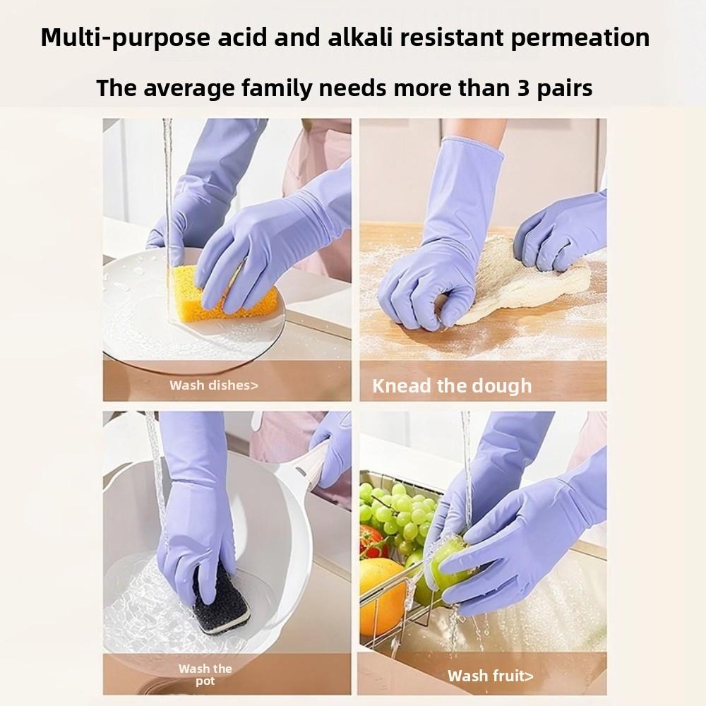 Thick Velvet Washing Gloves Waterproof Dish Washing Gloves Cleaning Gloves  Bowl Cleaning