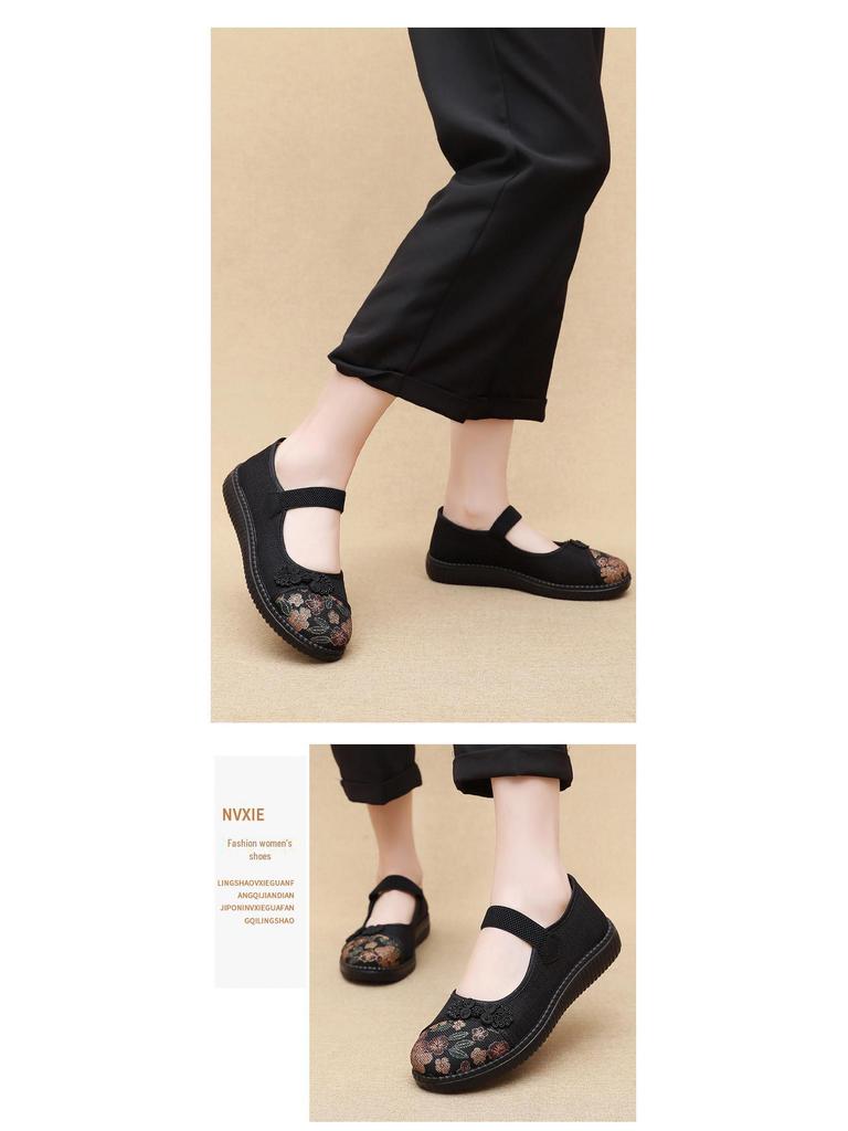 Нескользящая обувь Old Beijing с мягкой подошвой для женщин среднего и пожилого возраста