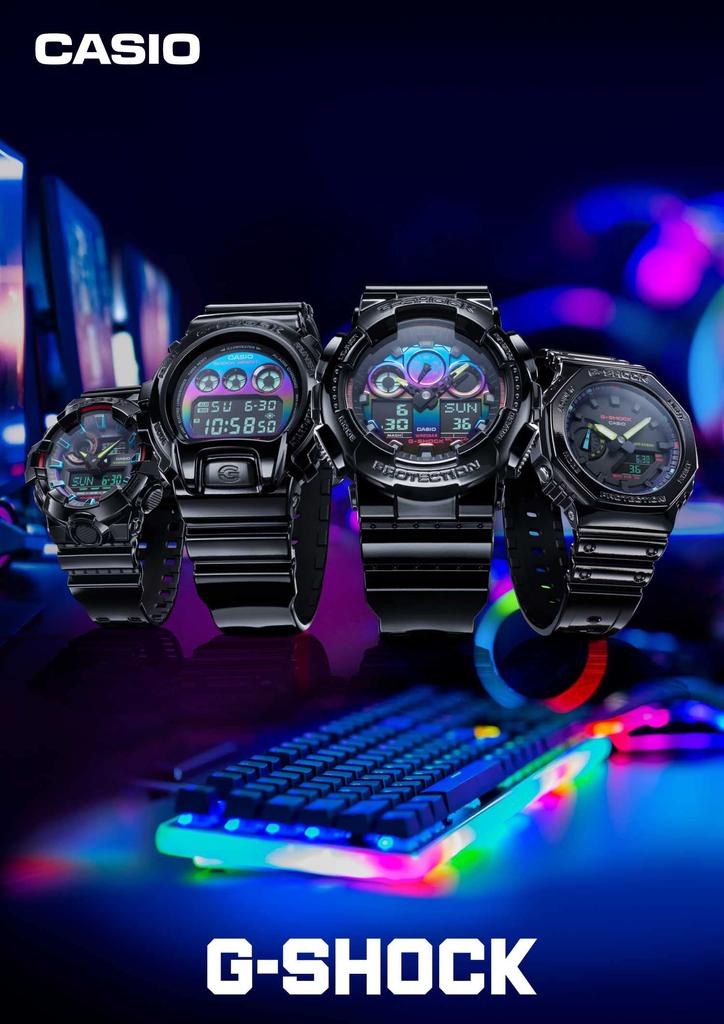Часы Virtual RGB Series Black [Casio] G-Shock [] Rainbow Gamer's GA-2100RGB-1AJF Мужские