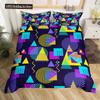 Retro Memphis Style Duvet Cover Set Galaxy Fashion Style Geometric Shapes Bedding Set Full,Hipster Old Fashioned Comforter Cover