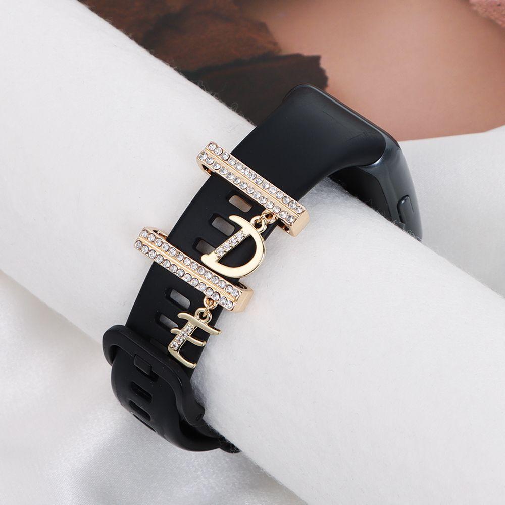 Creative 26 Letters Pendant Watch Band Ornament Strap Accessories Wristbelt Charms Decorative Ring