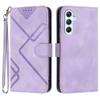 For Samsung Galaxy A35 5G Wallet Case Line Imprinted PU Leather Phone Cover with Strap