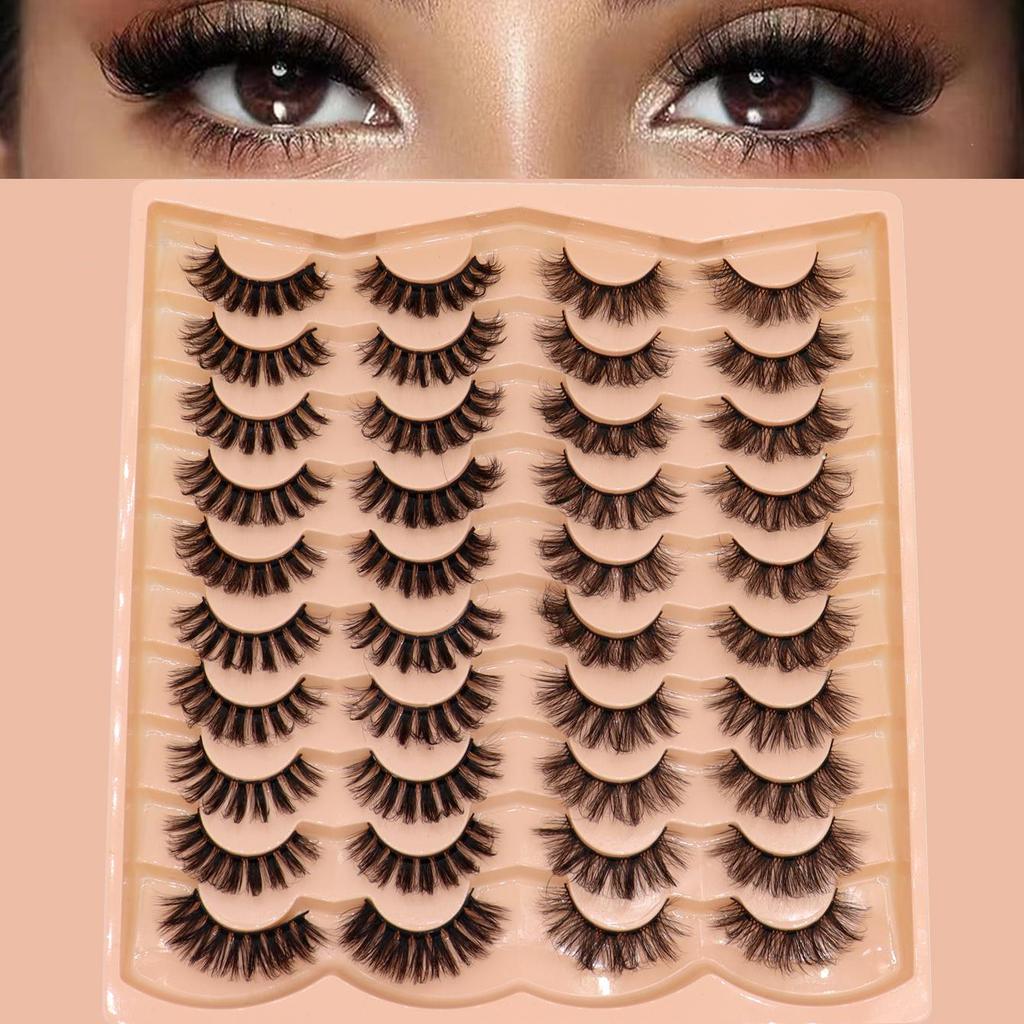 20 пар натуральных 3D черных накладных ресниц пушистые, тонкие и мягкие, а накладные ресницы толщиной 15-20 мм носят ежедневно.