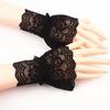 Fashion Gothic Fingerless Glove Sleeves Women Lace Short Arm Sleeves Wrist Cuffs Bracelets Solid Black White Gloves