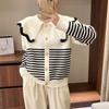 Sweet Doll Neck Striped Knitted Cardigan Five Colors for Warm and Fresh External Cute and Trendy Sweater Cardigan Female Tops