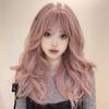 RyuuCos Лолита длинные вьющиеся розовые вьющиеся жизненная сила пузырь тепла школьный культурный фестиваль парик, волосы, челка, парик, волосы, пудра, косплей, стойкий, маскировка,