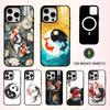 Y-Yin Yang Карп Кои Дзен Искусство Чехол для Телефона Для iPhone17,16,15,14,13,12,11 Plus,Pro Max Магнитный Для Magsafe Беспроводной Зарядки