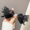 Heart Sunglasses for Women Trendy Rimless Flame Sunglasses UV400 Protection Unique Heart Glasses Party Favor Costume Accessories