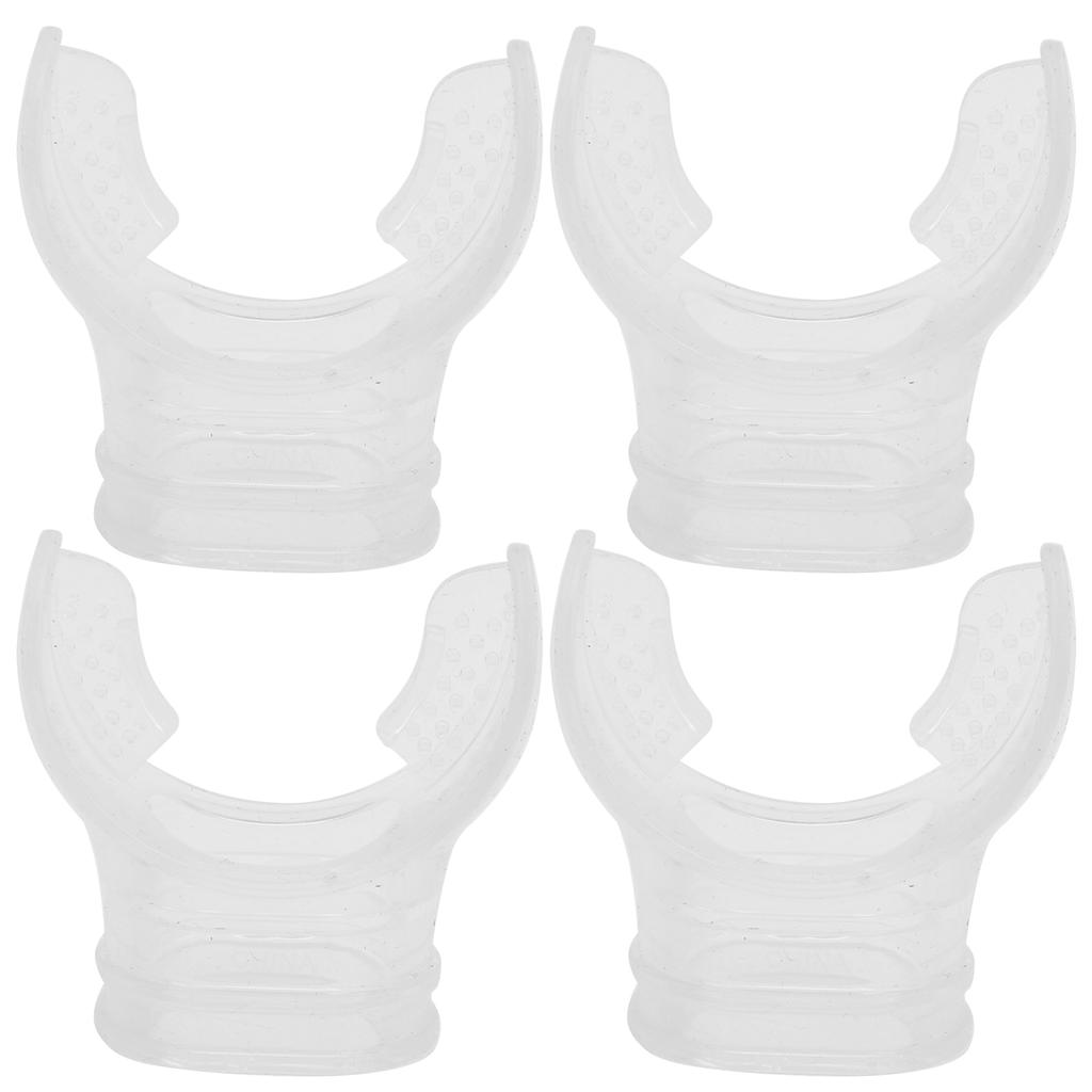 4pcs Transparent Silicone Bite Mouthpiece NonToxic Odourless for Professional Diving