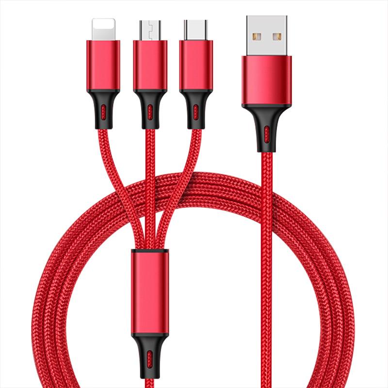 USB Cable for Fast Charging of A Universal Multifunctional Cable 3 In 1 for Samsung Cell Phone Type C