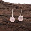 Rose Quartz Gemstone Jewelry, 925 Solid Sterling Silver Earrings, AAA+ Silver Jewelry Handmade Adorable Gift For Her