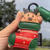 Green Strap Christmas Keychain Charm Cute Pendant Elk Key Ring Santa Claus Keychain  Luggage Tag