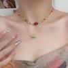 Exquisite Red Agate Beaded Necklace for Women - Retro Ethnic Style, Luxurious Sweater Chain