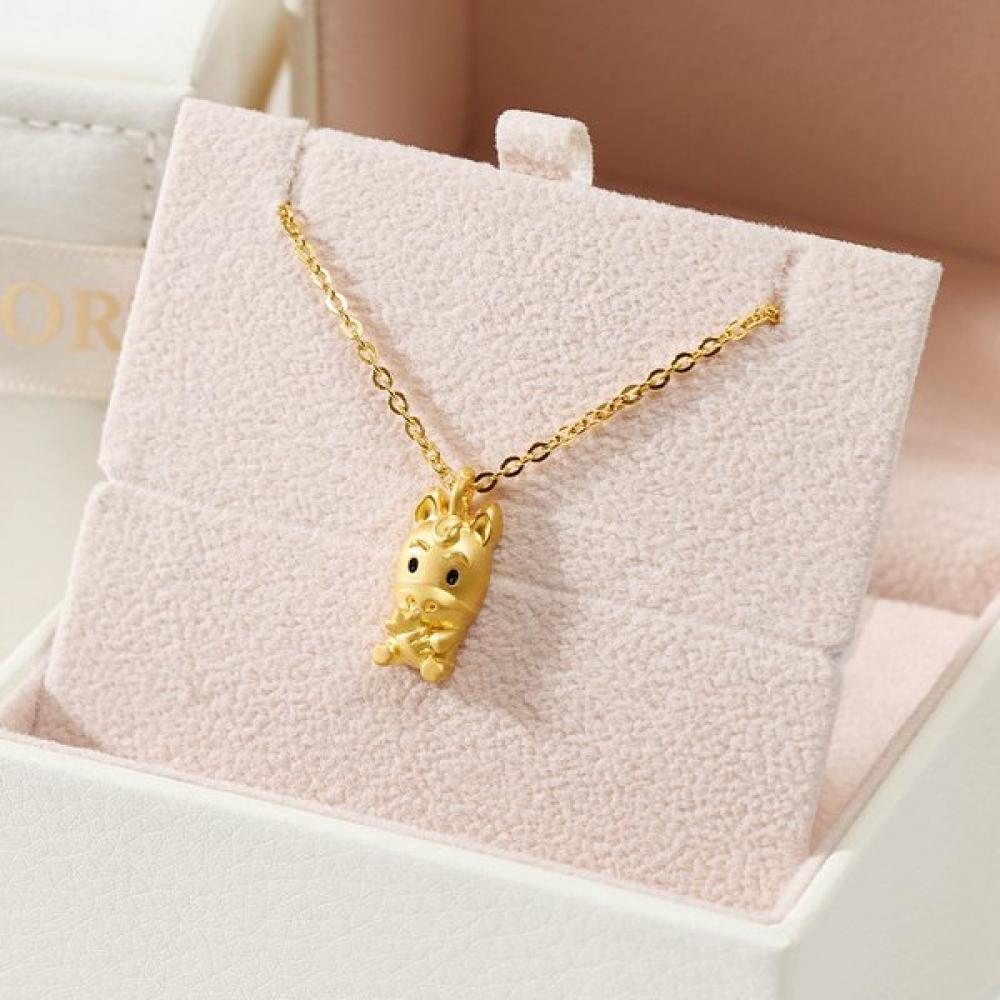 Porti Solid Gold 24k 1.875g Horse Zodiac Necklace