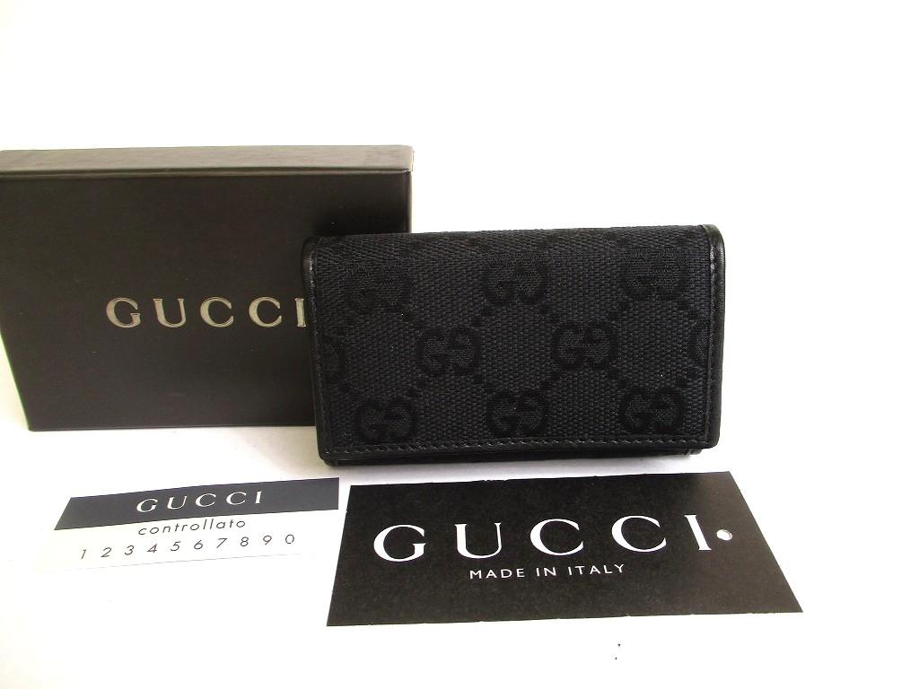 Оригинальный брелок GUCCI GG из черного канваса и кожи 6 фото #a820 Восстановленный