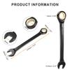 uxcell Ratchet Wrench 24mm Metric Open End Wrench 72 Teeth CR-V Steel 12-Point Nickel Plated Combination Ratchet Wrench Fastener Nut Bolt