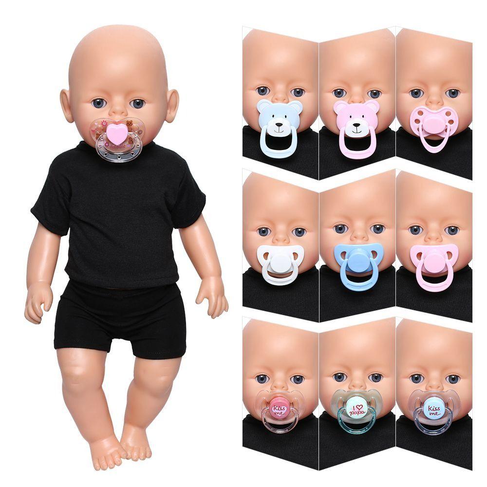 Simulation Doll Magnet Pacifier Lovely Print Baby Doll Pacifier Bottle Doll Toy Doll Accessories