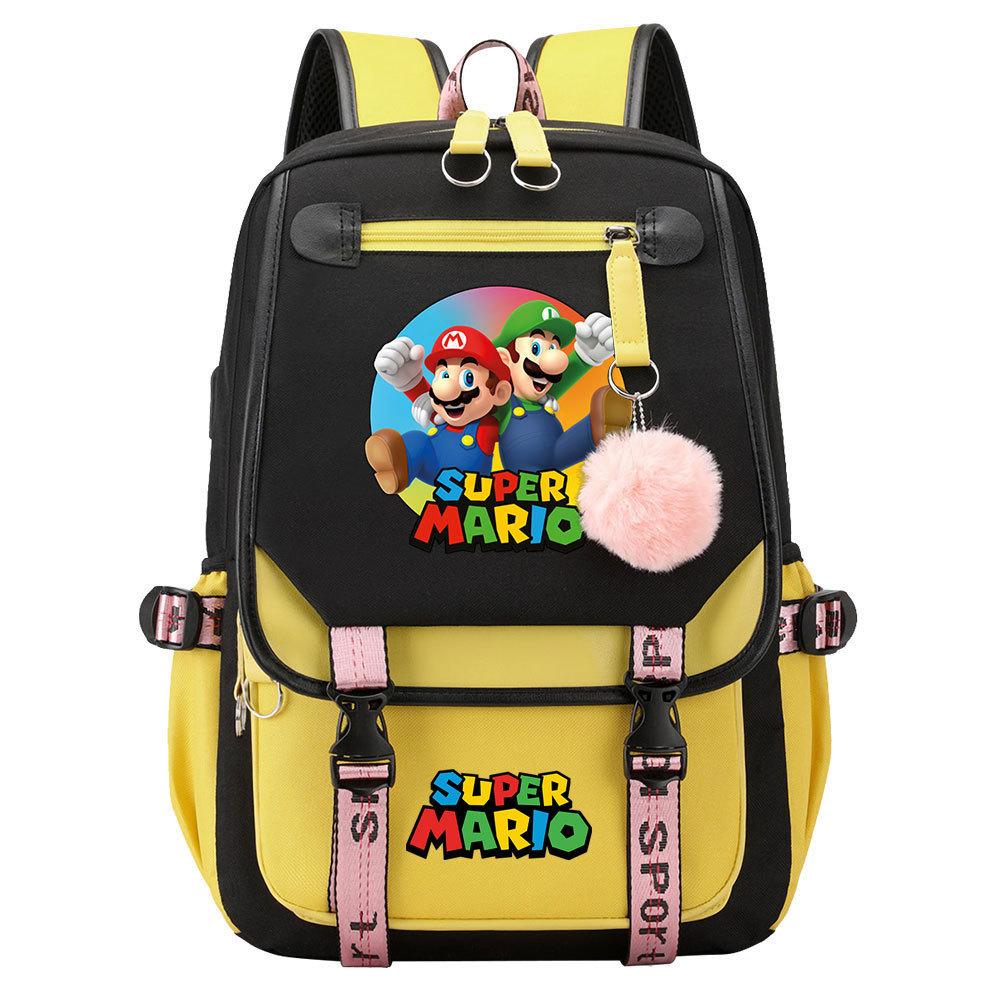 Super Printed Usb Teen Student School Bag Men'S And Women'S Casual Webbing Flip Backpack