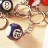 16pcs/Set Mini Billiards Shaped Keyring Assorted Colorful Billiards Pool Small Ball Keychain Creative Hanging Decorations