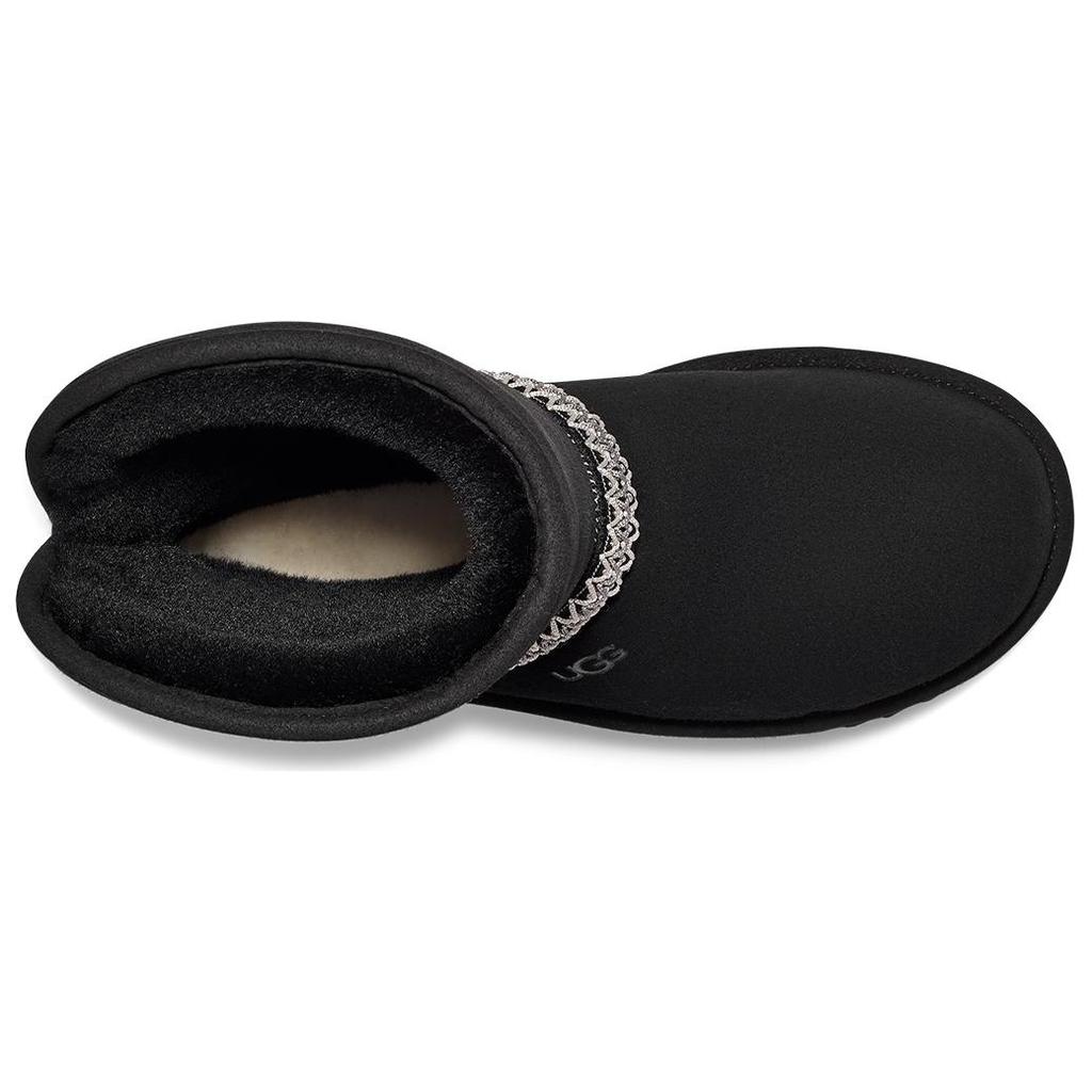 UGG Теплые нескользящие однотонные короткие зимние сапоги из овчины с круглым носком, женские, черные 1161770-BLK
