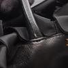 Used PRADA Frill Tote Bag Nylon leather Black Used Women
