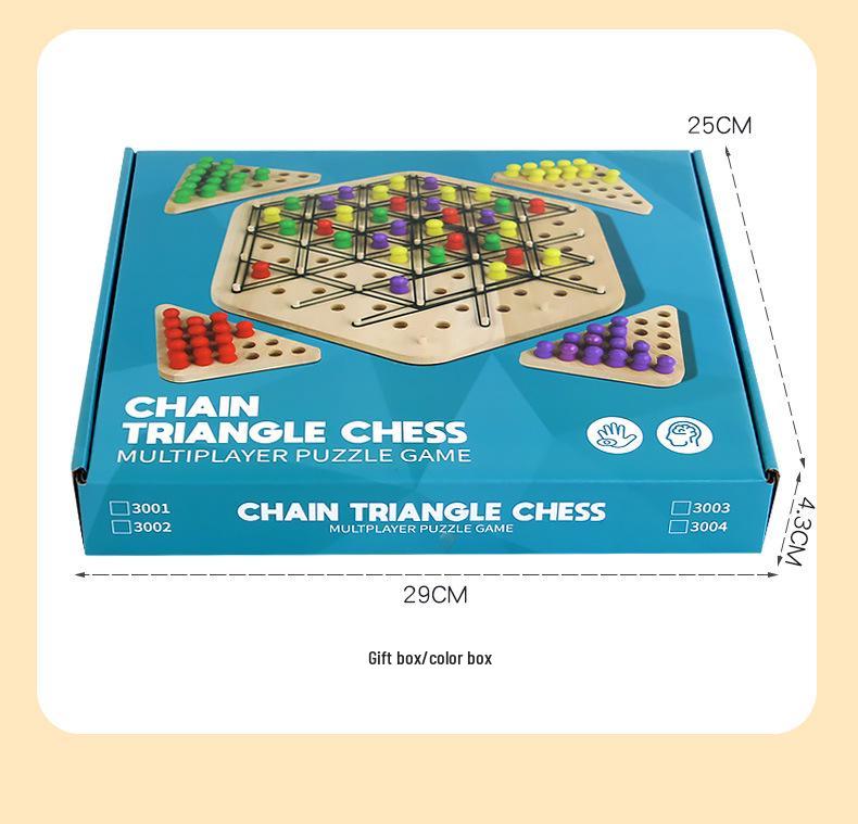 Wooden Geometric Triangle Chess Board – Parent-Child Interactive Educational Game for Kids