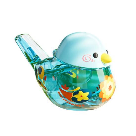 Детский свисток для водяных птиц со шнурком, прозрачный рот, тренировка жизненной емкости мышц, наполняемая водой, детская музыкальная игрушка с мультяшной птицей, подарок для малышей