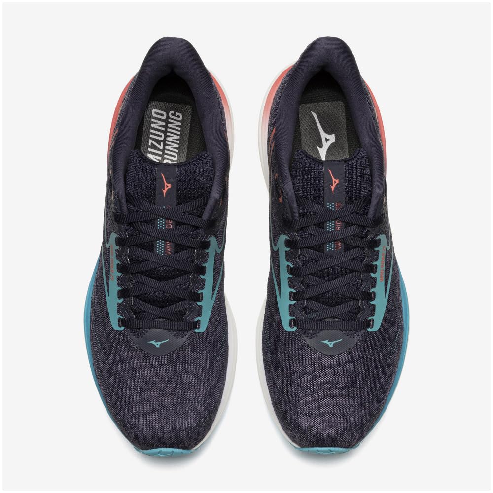 Кроссовки Wave Rider 29 Темно-синий x Синий x Розовый см 2E [Mizuno] Мужские 25.5