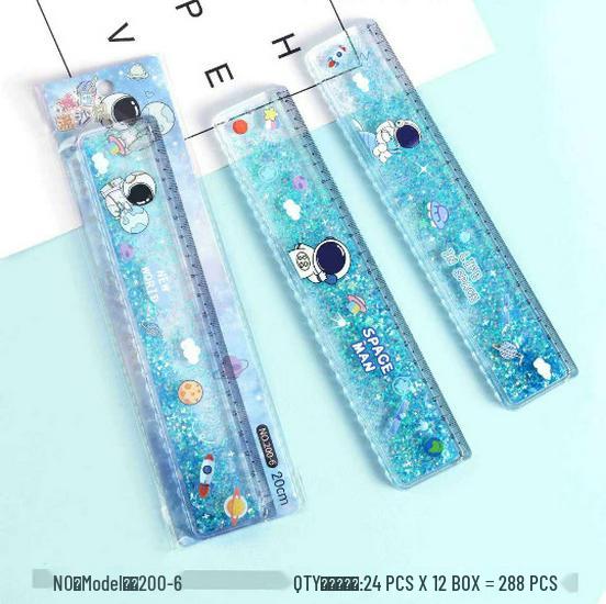Super Mario Glitter Ruler - Cute 20cm Student Stationery