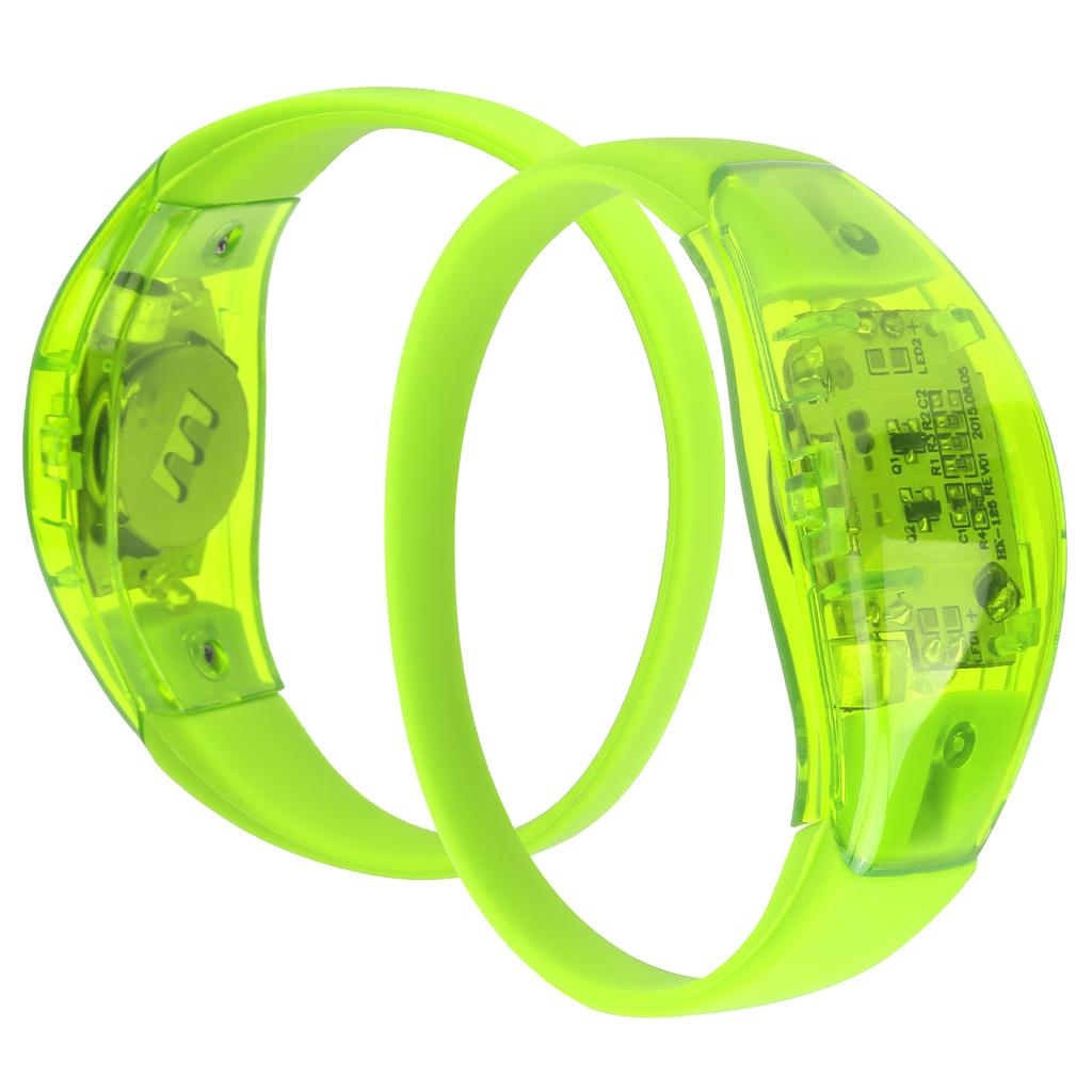 Ночной светодиодный браслет со звуковым управлением, мигающий силиконовый браслет для PartyGreen