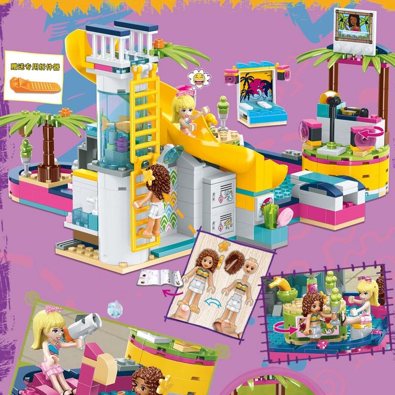 552 шт., серия Andrea Pool Party Girl, строительные блоки, детские кирпичи, подарок на день рождения для девочек, игрушки «сделай сам»