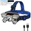 Светодиодный налобный фонарь Сильный свет Супер яркий налобный фонарик Открытый перезаряжаемый фонарь для ночной рыбалки 5 источников света