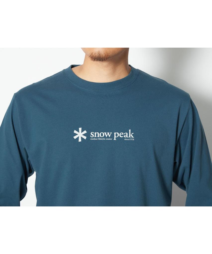 Snow Peak Soft Cotton Logo Long-Sleeve T-Shirt, Blue, M, SW-25SU401