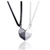 2Pcs Lovers Heart Pendant Couple Necklace Magnetic Heart Charm Necklace Valentine's Day Gift