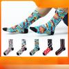 Socks Men's Autumn Anti-odour Sweat Combed Cotton Mid-calf Men's Socks 360 Degree Digital Printing Socks Men's 3D Printing Socks
