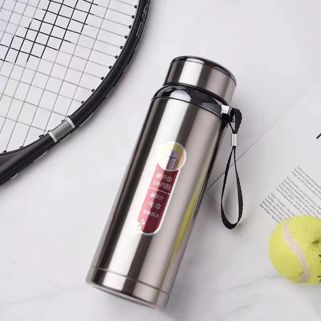 Бутылка для воды спортивная из нержавеющей стали 316 с тросом для переноски - термос большой емкости