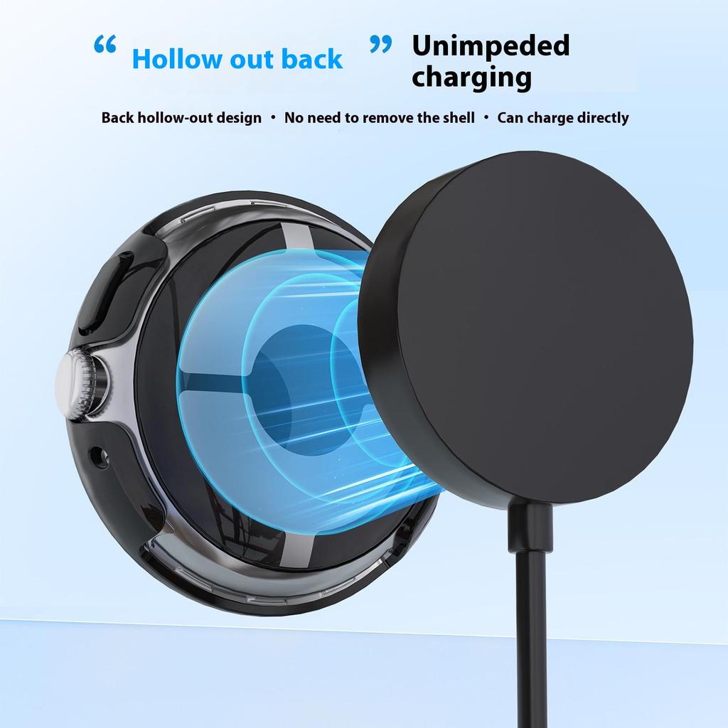 For Google Pixel Watch 4 41mm Case Single Row Rhinestone Decorative Hollow Design PC Watch Cover