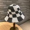 Новая модная соломенная шляпа в шахматную клетку для женщин, летняя шляпа с большими полями, солнцезащитная шляпа для пляжа, праздничная шляпа от солнца