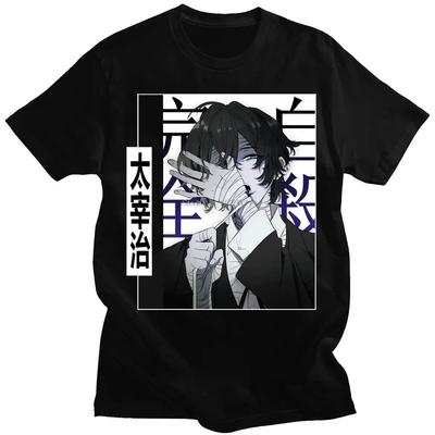 Японские комиксы Bungo Stray Dogs футболка Крутой Дадзай Осаму Модный принт Футболка с коротким рукавом Женская повседневная футболка Хип-хоп мода