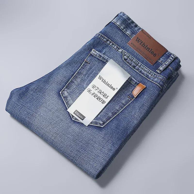 Wthinlee мужские прямые деловые повседневные эластичные джинсы - Four Seasons Korean Slim Fashion Trend