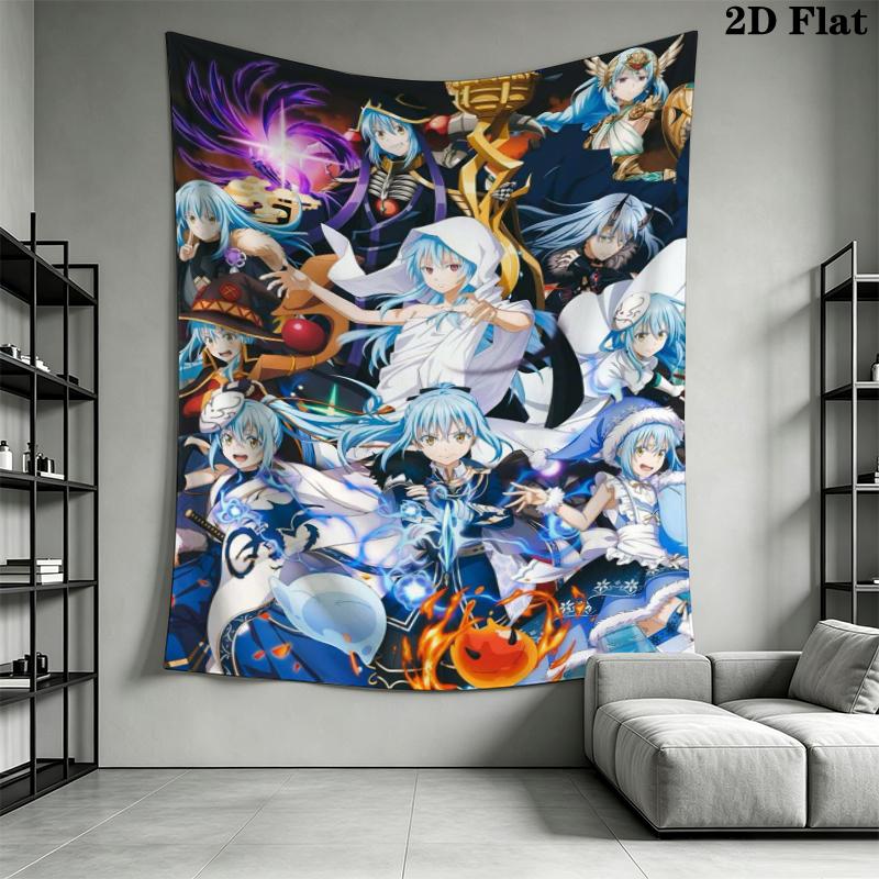 Перерождённый как слизь Настенный Гобелен Эстетичный Настенный Подвес Печатная Ткань Одеяло Декоративные Гобелены для Спальни Гостиной Домашний Декор