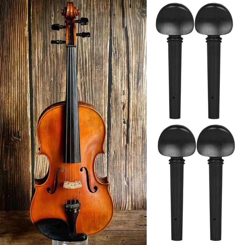 4Pcs Ebony Wood Viola Tuning Peg Tuner Viola Pegs Viola Shaft Handle Musical Intruments Parts & Accessories Enduring