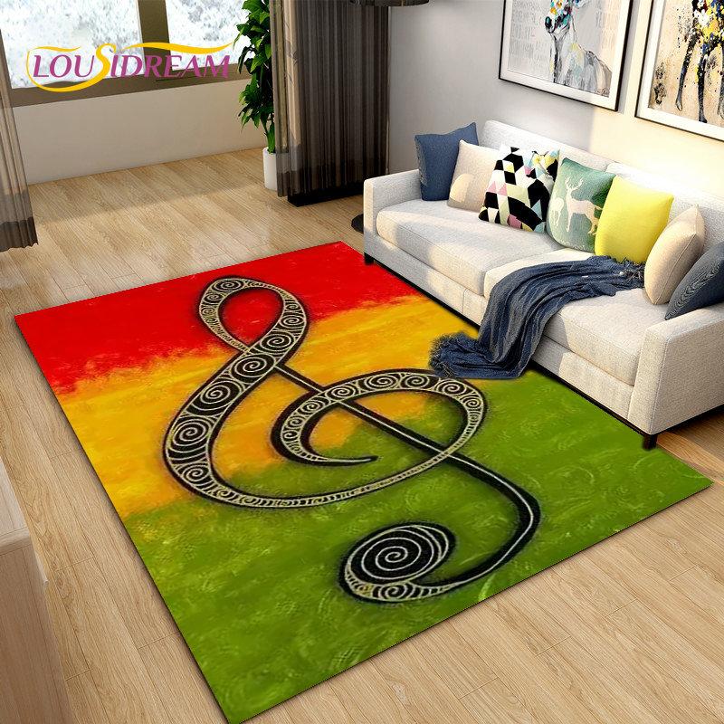 3D Creative Music Cartoon Area Rug Large,Carpet Rug for Living Room Bedroom Sofa Doormat Decoration,kids Play Non-slip Floor Mat