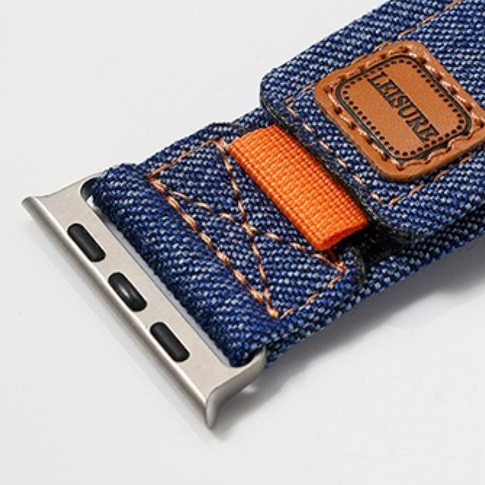 Джинсовый холщовый ремешок для Apple Watch Band 45 мм 41 мм 44 40 мм Ultra 49 мм нейлоновый браслет 11/10 46 мм 42 мм iWatch Series 9 8 7 6 5 4 SE