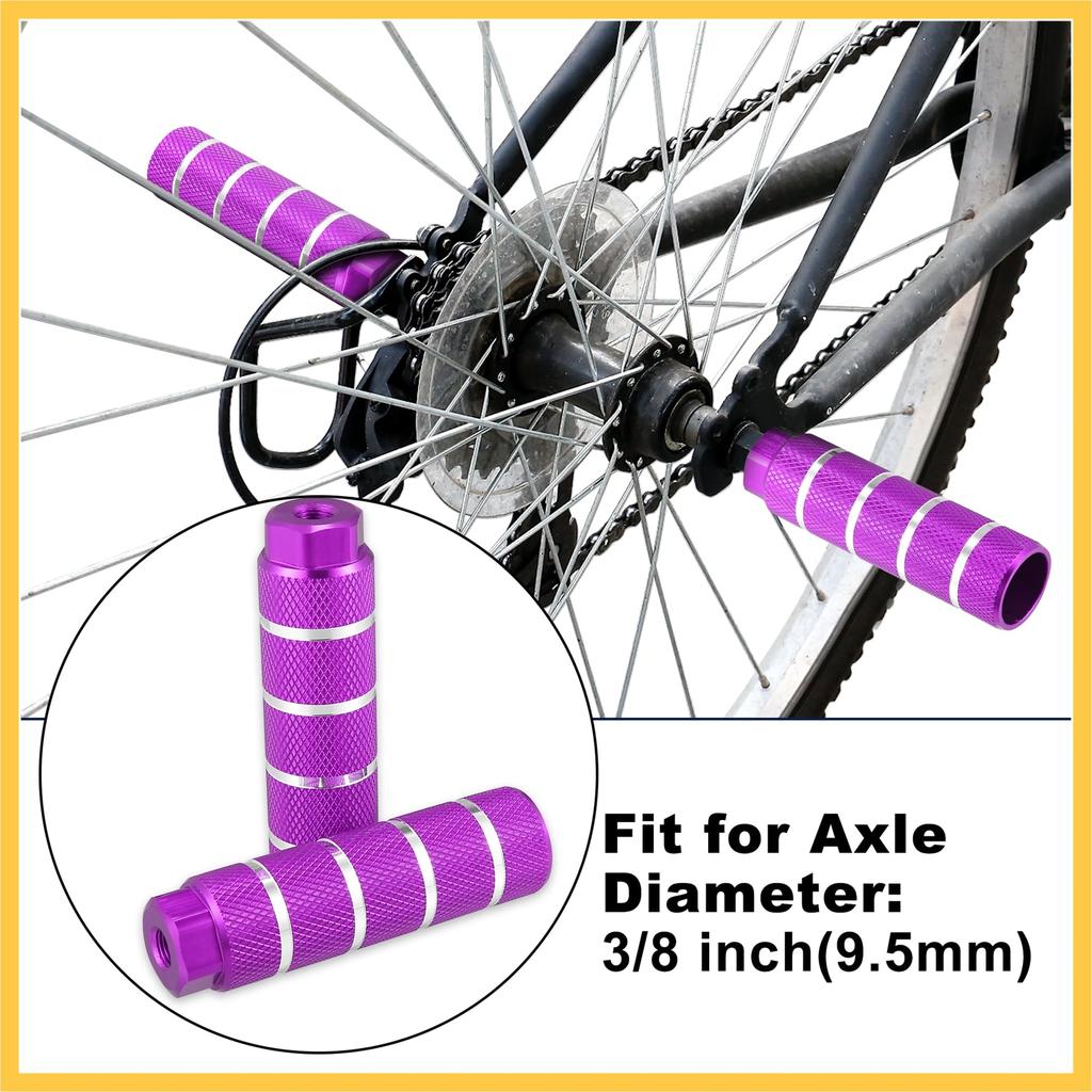 BULLSPANN Велосипедный набор подножек с алюминиевой осью, универсальная посадка для фиолетовых пег/подножек, 4, сплав, совместимость с 3/8", BMX/MTB/мини-велосипеды,