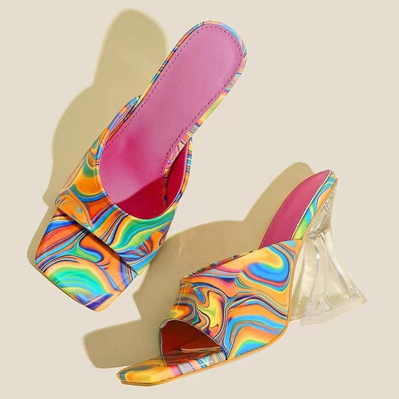 Fashion Women Sandals Women Heels Summer Shoes For Women Peep Toe Outdoor Slippers With Heels Sandals High Heeled Zapatos Mujeres