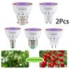2Pcs 220V LED Grow Lamp Full Spectrum LED Plant Growth Lamp Indoor Lighting Grow Lights Plants E27 Hydroponic System Grow Box