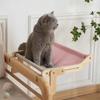 1pc Cat Window Hammock, Wooden Frame Hanging Cat Lounge Bed, Detachable Cat Basking Platform Window Seat Shelves